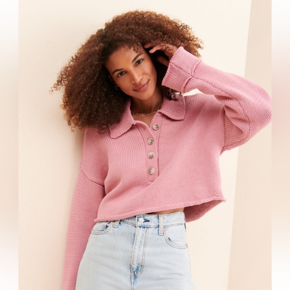 NWT✨ Show Me Your MuMu Crawford Collared Cropped Sweater